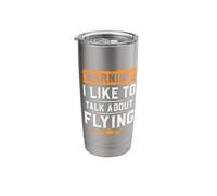 Warning I Like to Talk About Flying Pilot Aviation Stainless Steel Insulated Tumbler
