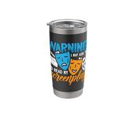 Warning I May Ask You Movie Making Video Editor Filmmaking Stainless Steel Insulated Tumbler