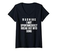 Warning I May Spontaneously Break Out Into Song V-Neck T-Shirt