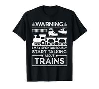 Warning I May Spontaneously Start Talking About Trains Value Graphic T-Shirt, Men, Black, M