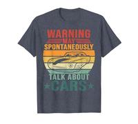 Warning I May Spontaneously Talk About Cars T-Shirt, Men, Heather Blue, X-Large