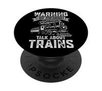 Warning I May Spontaneously Talk About Trains Funny Railroad PopSockets Adhesive PopGrip