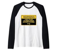 Warning I May Start Talking About Escape Rooms Lover Funny Raglan Baseball Tee