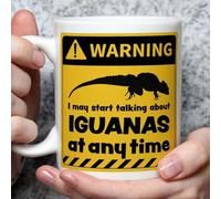 Warning! I May Start Talking About Iguanas at Any Time Mug, Novelty Funny Thank You Gift, Birthday Cup