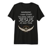 Warning I May Start Talking About Jesus Christ Retro Faith Premium T-Shirt