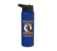 Warning I May Start Talking About Jesus Christian Stainless Steel Insulated Water Bottle