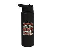Warning I May Start Talking About Jesus Christian Stainless Steel Insulated Water Bottle