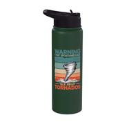 Warning I May Talk About Tornados Storm Hunter Meteorology Stainless Steel Insulated Water Bottle