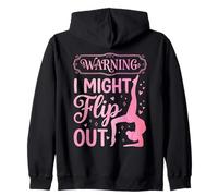 Warning I Might Flip Out Gymnastics Girl Cheers Zip Hoodie