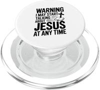 Warning I Might Start Talking About Jesus Anytime PopSockets PopGrip for MagSafe