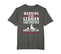 Warning If My German Shepherd Doesnt Like You Neither will i T-Shirt, Men's Big and Tall, Asphalt Grey, 6X Tall