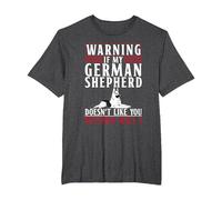 Warning If My German Shepherd Doesnt Like You Neither will i T-Shirt, Men's Big and Tall, Dark Heather Grey, 4X Tall