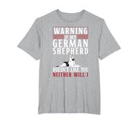 Warning If My German Shepherd Doesnt Like You Neither will i T-Shirt, Men's Big and Tall, Heather Grey, 2X Tall