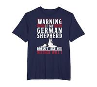 Warning If My German Shepherd Doesnt Like You Neither will i T-Shirt, Men's Big and Tall, Navy Blue, 6X Tall