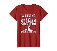 Warning If My German Shepherd Doesnt Like You Neither will i T-Shirt, Women, Cranberry Red, XX-Large