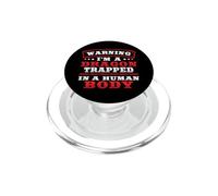 Warning I'm A Dragon Trapped In A Human Body Dragon Lover PopSockets PopGrip for MagSafe