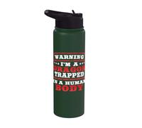 Warning I'm A Dragon Trapped in A Human Body Dragon Lover Stainless Steel Insulated Water Bottle