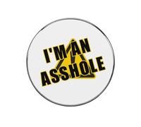 Warning I'M An Asshole Round Fridge Magnet Refrigerator Magnets for Whiteboard Office Kitchen