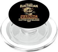 warning i'm an electrician skull high voltag for electrician PopSockets PopGrip for MagSafe