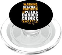 Warning I'm Protected By My Peter's Banded Skink PopSockets PopGrip for MagSafe