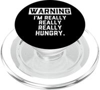 WARNING: I'm Really Really Really Hungry Funny Food Dad Joke PopSockets PopGrip for MagSafe