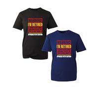 Warning I'm Retired T-Shirt, Funny Retirement T-Shirt Approach with Caution Sarcastic Humor Joke Slogan Adults Gift Tee Top (Navy, L)