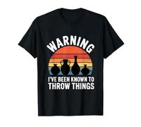 Warning I've Been Known to Throw Things Pottery Retro T-Shirt