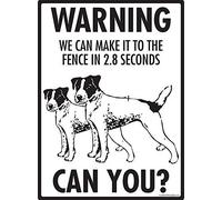 Warning! Jack Russell Terrier - We Can Make It To The Fence Aluminum Dog Signmetal Tin Sign 8X12 Inch