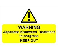 Warning, Japanese Knotweed treatment in progress sign - 3mm Aluminium sign (300mm x 200mm)