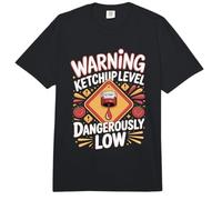 Warning Ketchup Level Dangerously Low Condiment Comfort Colors Adult Heavyweight T-Shirt
