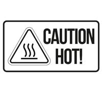 Warning Labels Food Safety Allergens Heavy Item 64x36mm on Strip or on Roll - Amazon FBA, Coffee Shop & Restaurants, Warehouse and Business Shipping Labels (Caution Hot, 100pc on Stripes)