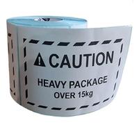 Warning Labels on Roll 4x6 Inch - 500 Stickers | Caution : Heavy Package Over 15 kg - Labels for Amazon Vendor, FBA Shipping, Warehouses & Industrial Packaging by Modaleo