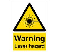 Warning Laser Hazard - Portrait 200 x 300 mm - 2mm Super-Tough Rigid Plastic