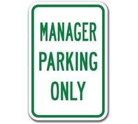 Warning Manager Parking Only Sign 12X8 Inches Metal Tin Sign