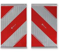 Warning Marking for Lift Platforms with Bracket 400 x 250 mm | Set of 2, left and right pointing, flexible plastic, temperature resistant, salt water resistant