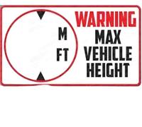 Warning Max Vehicle Height HGV Lorry Safety Sticker Pack of 25 Self Adhesive Vinyl 250 x 180mm
