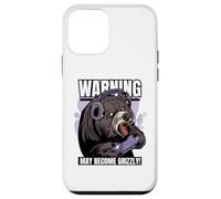 Warning May Become Grizzly, Funny Video Gaming Bear Gamer Case for iPhone 12 mini