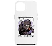 Warning May Become Grizzly, Funny Video Gaming Bear Gamer Case for iPhone 13