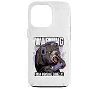 Warning May Become Grizzly, Funny Video Gaming Bear Gamer Case for iPhone 13 Pro