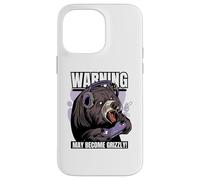 Warning May Become Grizzly, Funny Video Gaming Bear Gamer Case for iPhone 14 Pro Max