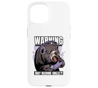 Warning May Become Grizzly, Funny Video Gaming Bear Gamer Case for iPhone 15