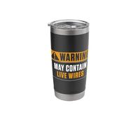 Warning May Contain Live Wires Funny Electrical Engineering Stainless Steel Insulated Tumbler