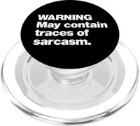 Warning May Contain Traces Of Sarcasm Funny Quote Design PopSockets PopGrip for MagSafe
