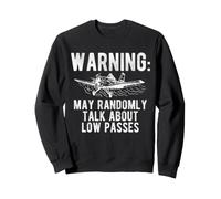 Warning May Randomly Talk About Low Passes Crop Duster Sweatshirt