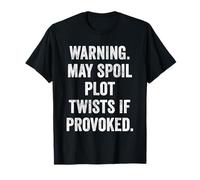 Warning May Spoil Plot Twists if Provoked Funny Bookworm Mom T-Shirt