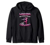 Warning May Spontaneously Do Cartwheels Gymnastics Gymnast Zip Hoodie
