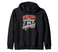 Warning May Spontaneously Do Cartwheels Gymnastics Zip Hoodie