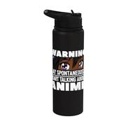 Warning May Spontaneously Start Talking About Anime Otaku Stainless Steel Insulated Water Bottle