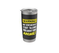 Warning May Spontaneously Start Talking About Anime Stainless Steel Insulated Tumbler