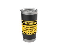 Warning May Spontaneously Start Talking About Detroit Rap Stainless Steel Insulated Tumbler